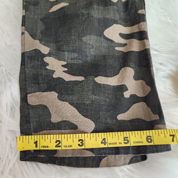 Soho Pants Women's M Camo Linen Drawstring Elastic Waist Casual Pull On - Picture 10 of 12